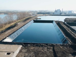 Watervoorraadbekken in HDPE-folies 5200m2 Watervoorraadbekkens in HDPE-folies - Oostende door Geolock