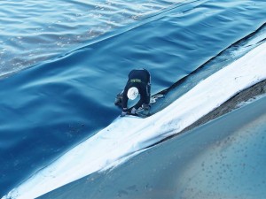Watervoorraadbekkens in HDPE-folies - Oostende door Geolock Watervoorraadbekkens in HDPE-folies in aanleg