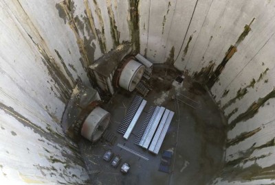 Technische schacht met een diameter van 20m op een diepte van 35 meter, constructie diepwandfundering in soilmix.