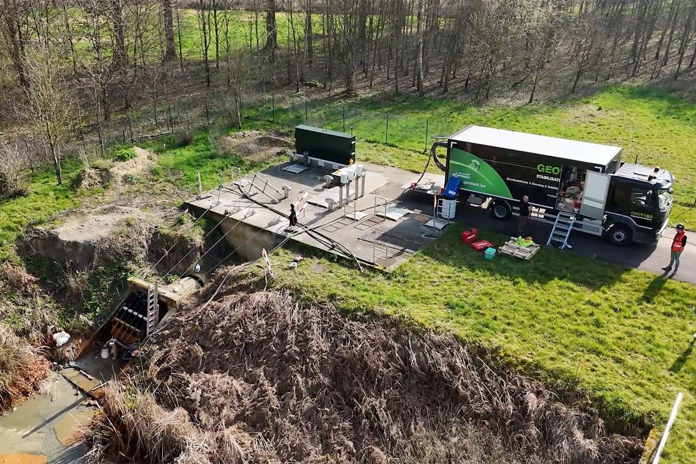 Stabilisatie uitstroomconstructie aquafin