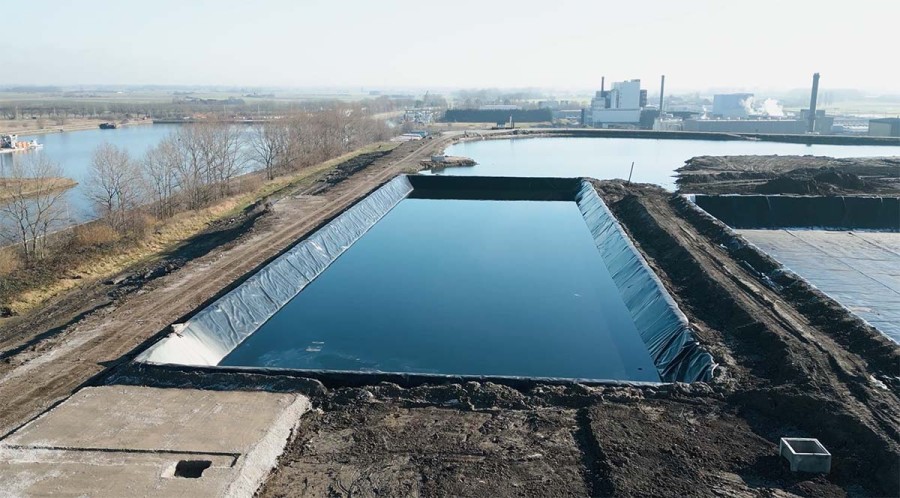 Watervoorraadbekkens in HDPE-folies - Oostende door Geolock