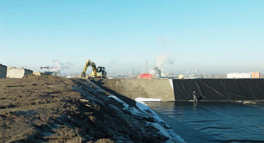 Watervoorraadbekkens in HDPE-folies - Oostende door Geolock