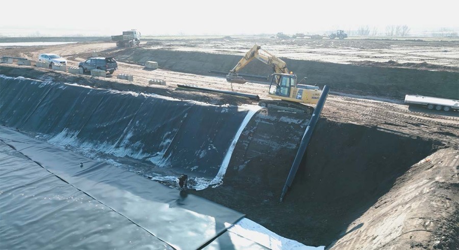 Watervoorraadbekkens in HDPE-folies - Oostende door Geolock